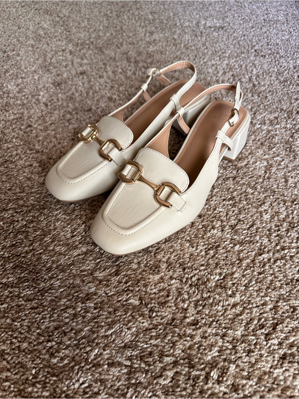 ‘A New Day’ Justina Slingback Cream Square Toe Pumps Size 9
